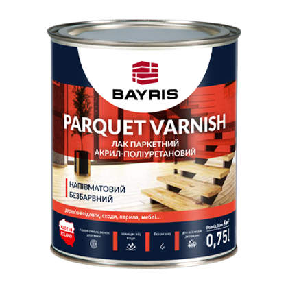 Лак паркетний “PARQUET VARNISH”. Напівматовий Bayris