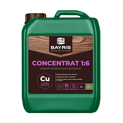 Біозахист мідний для деревини "Концентрат 1:6" (Сіро-зелений) Bayris