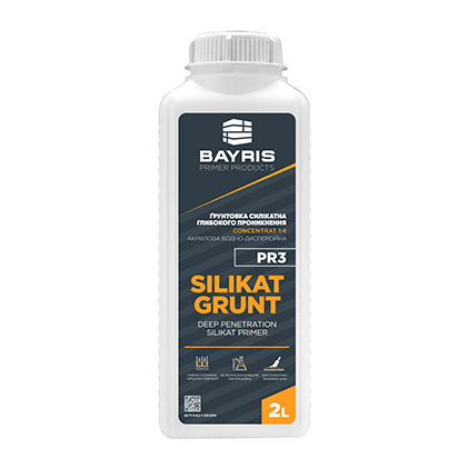 “Silikat Grunt PR3” Concentrat 1:4 - Ґрунтовка силікатна глибокого проникнення Bayris