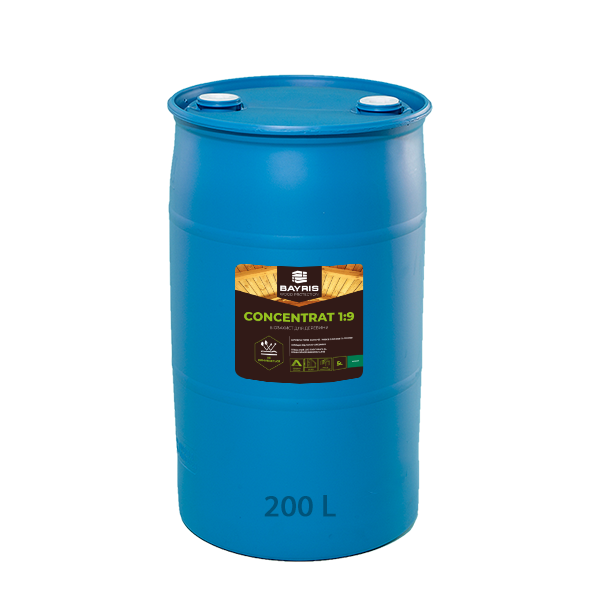 Бочка - Біозахист для деревини "Концентрат 1:9" (Зелений) - 200 л Bayris