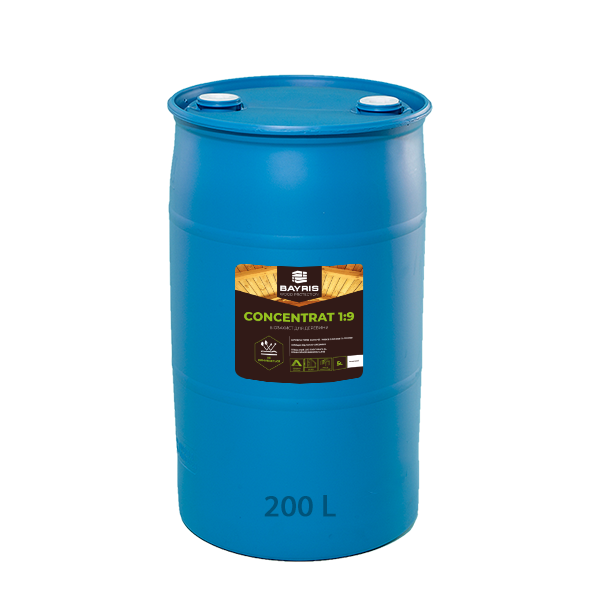 Бочка - Біозахист для деревини "Концентрат 1:9" (Безбарвний) - 200 л Bayris