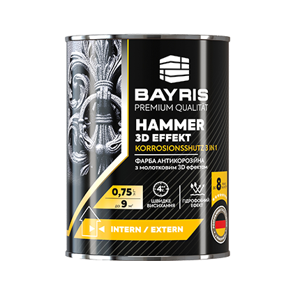 Молоткова емаль Hammer 3D Effekt (Антикорозійна 3 в 1)