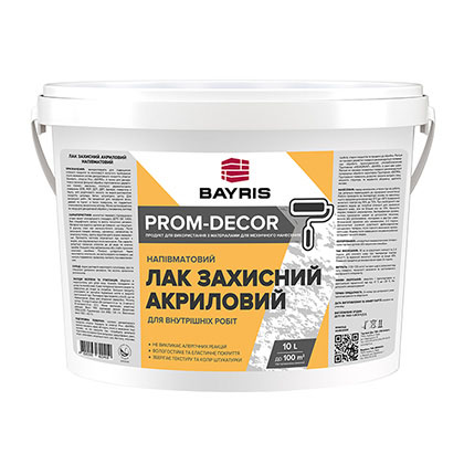 Лак защитный акриловый (полуматовый). Prom-Decor