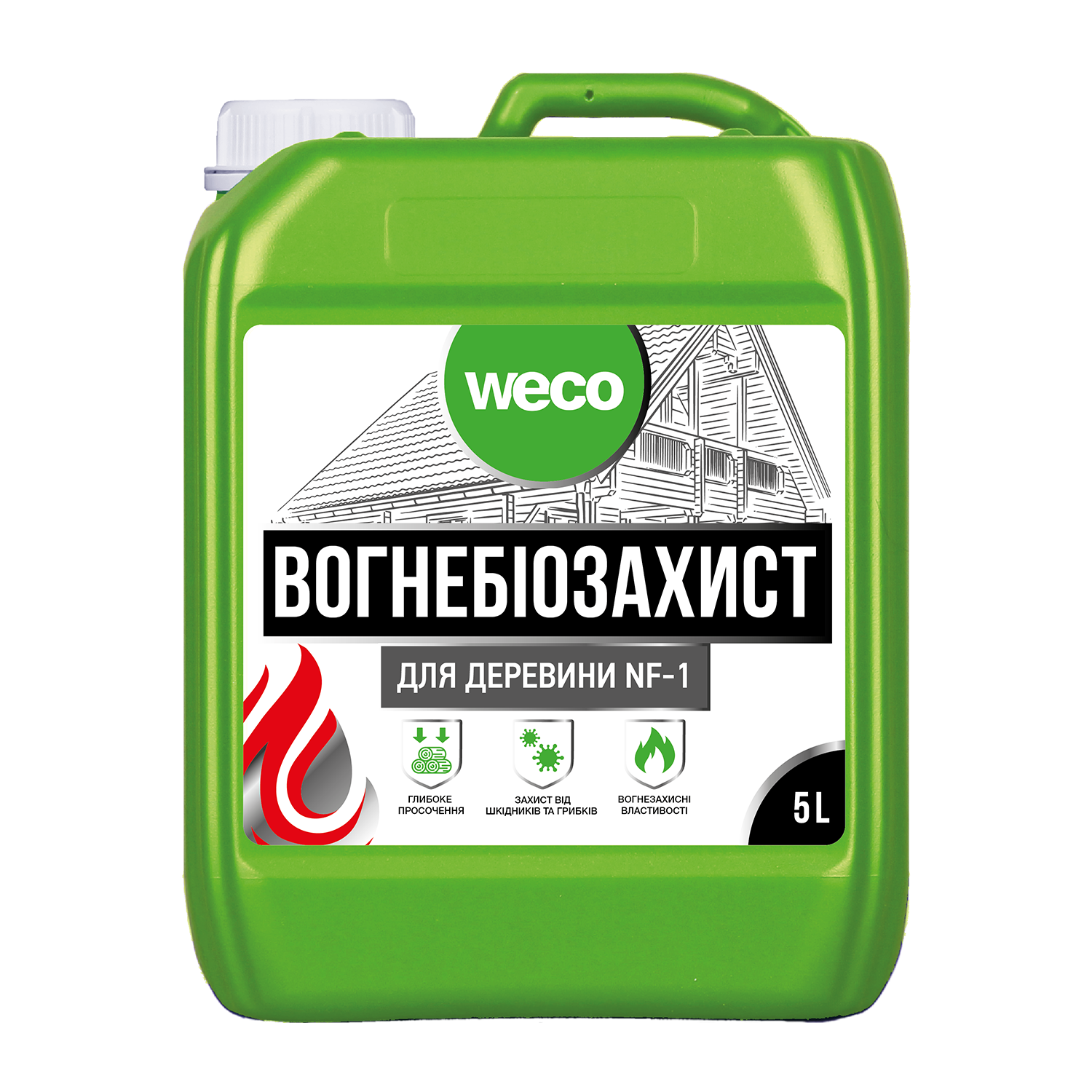 “ВОГНЕБІОЗАХИСТ ДЛЯ ДЕРЕВИНИ NF-1” (БЕЗБАРВНИЙ) Weco